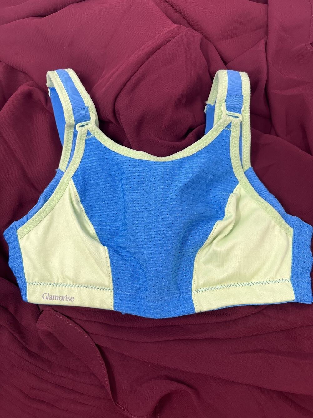 Glamorise NWOT US 32B Blue 1166 Custom Control Wire Free Sports Bra
